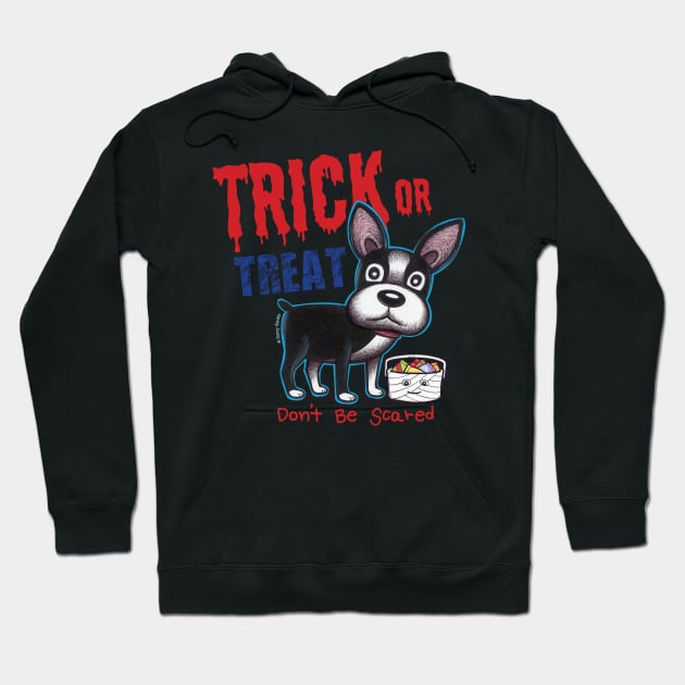 Trick or Treat Halloween Dog Hoodie by Danny Gordon Art